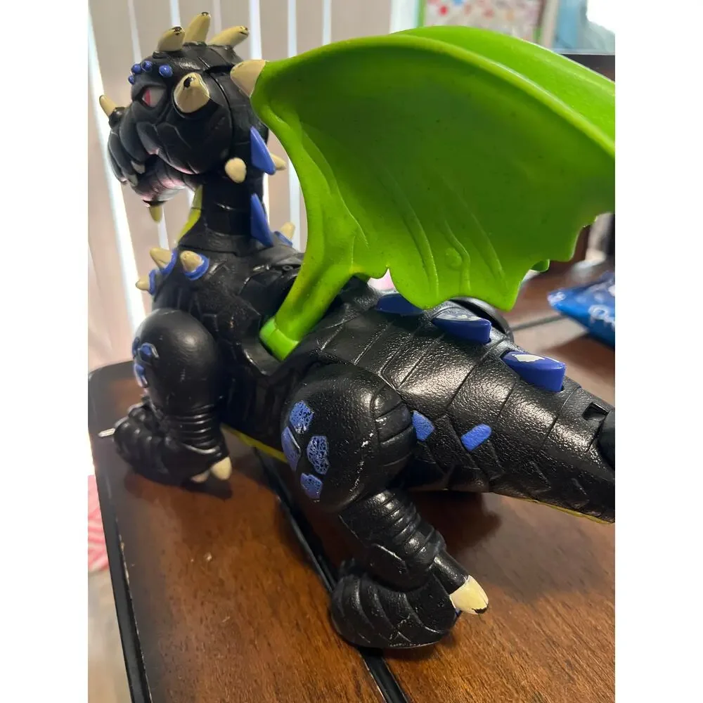 Imaginext Dragon Black Mattel 2007 Walking Roaring Flapping 12